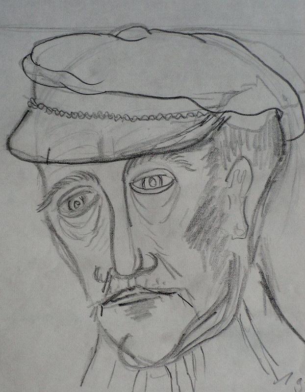 Metallarbeiter, (Entwurf), 1977, Bleistift-Papier, 19x21.jpg